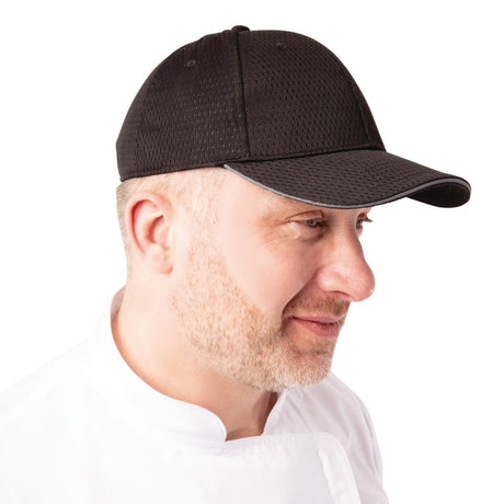 A942 Chef Works Cool Vent Baseball Cap with Grey JD Catering Equipment Solutions Ltd