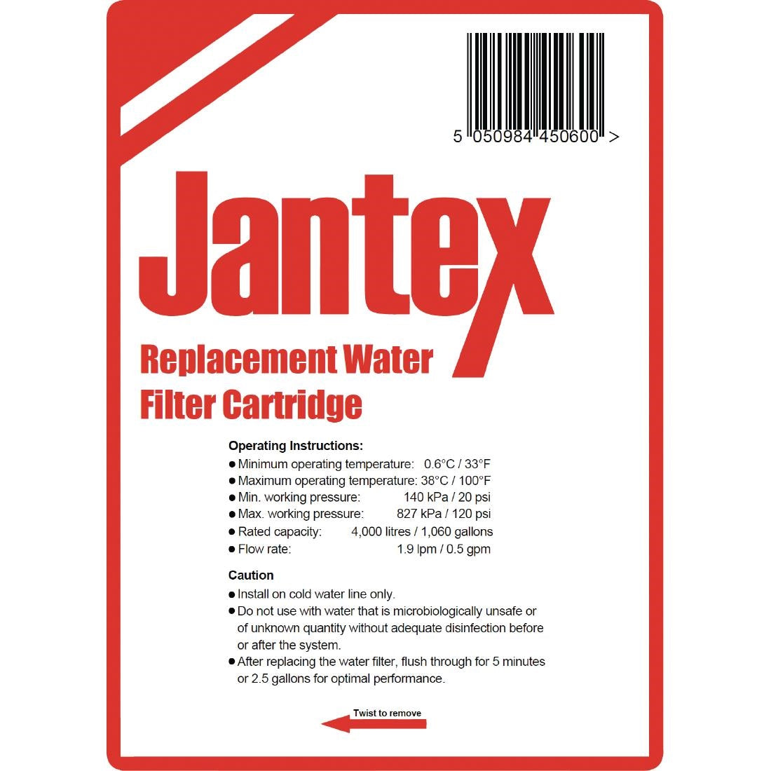 AG635 Jantex Water Filter Cartridge for Buffalo Water Boiler JD Catering Equipment Solutions Ltd