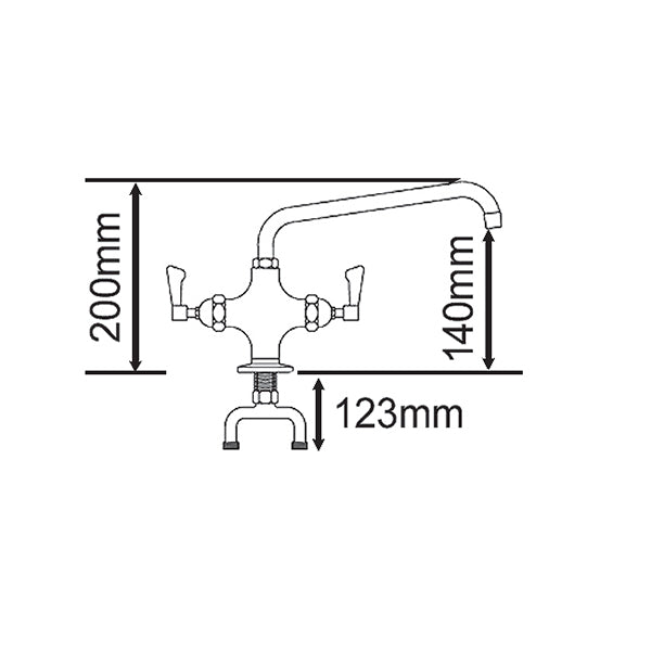 AquaJet AJ-B-206L Mixer Tap with Lever control and 150mm Swivel Spout