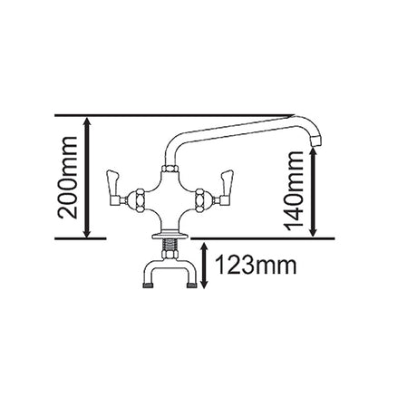 AquaJet AJ-B-206L Mixer Tap with Lever control and 150mm Swivel Spout