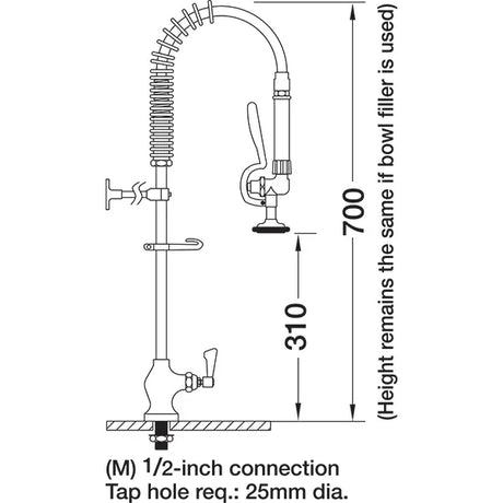 Mechline AquaJet Pre-Rinse Spray AJPR10-SH-BF0-S