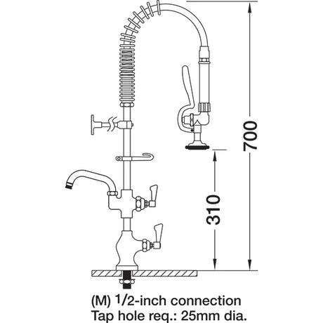 Mechline AquaJet Pre-Rinse Spray AJPR10-SH-BF1-S