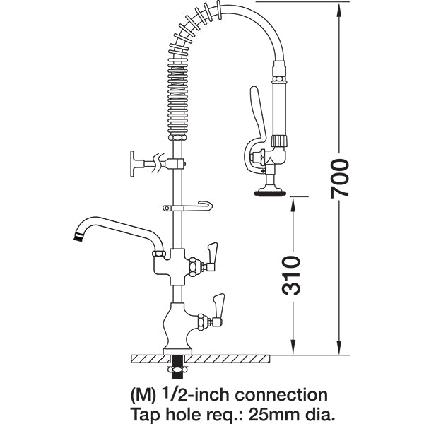 Mechline AquaJet Pre-Rinse Spray AJPR10-SH-BF2-S