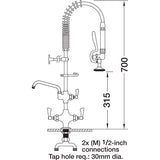 AJPR20-SH-BF2-S AquaJet Pre-Rinse Spray. AJPR20 base / SHORT style/ BF2 bowl filler / STANDARD gun