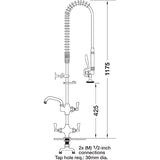 AquaJet AJPR20-ST-BF1-S Pre-Rinse Spray. AJPR20 base / STANDARD style / BF1 bowl filler / STANDARD gun