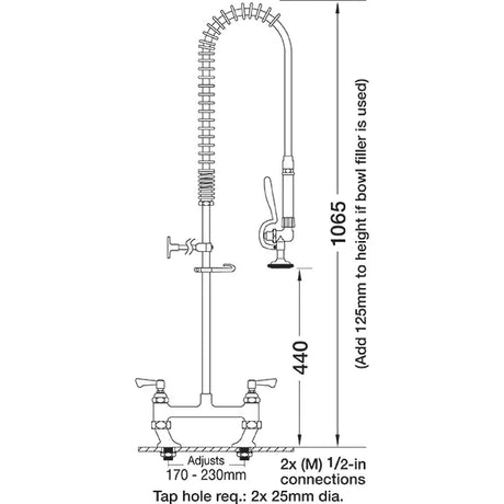 Mechline AquaJet Pre-rinse AJPR30-ST-BF0-S