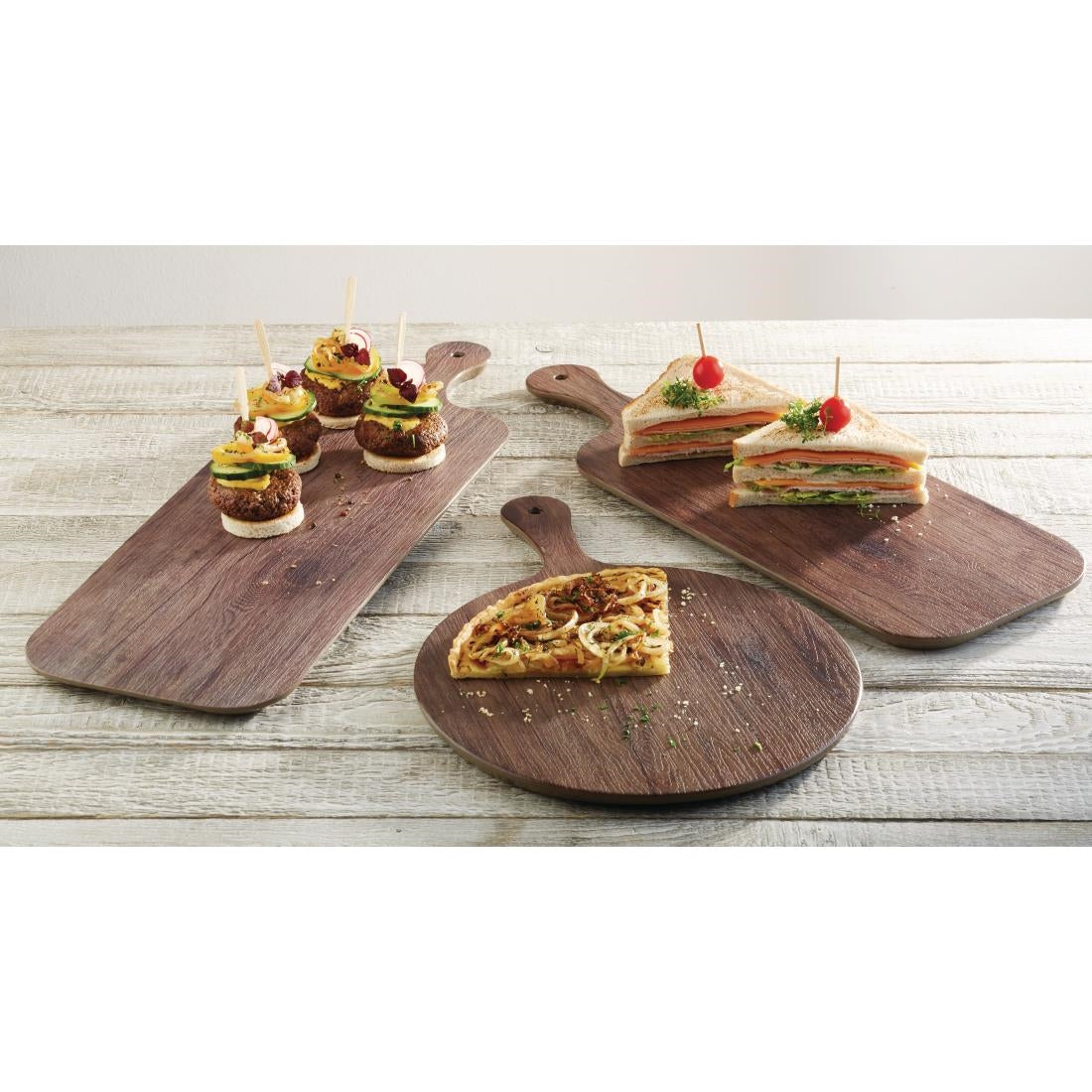 APS Oak Effect Round Handled Pizza Paddle Board 300mm JD Catering Equipment Solutions Ltd