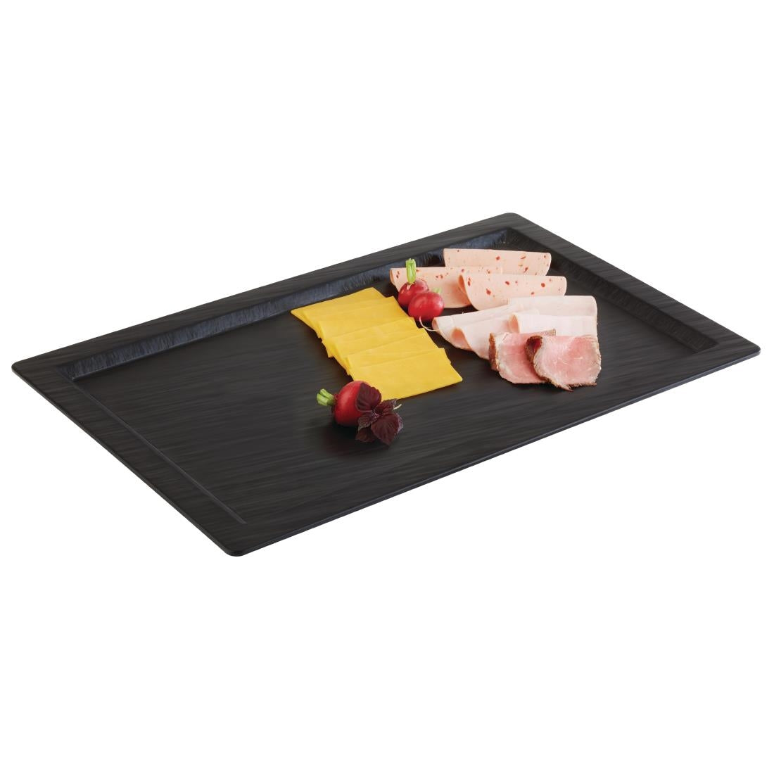 APS Slate Effect Melamine Tray with Rim GN 1/1 JD Catering Equipment Solutions Ltd