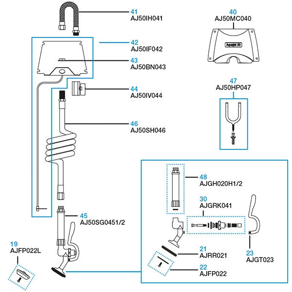 AQUAJET Angled Gun AJ50SG045½ JD Catering Equipment Solutions Ltd