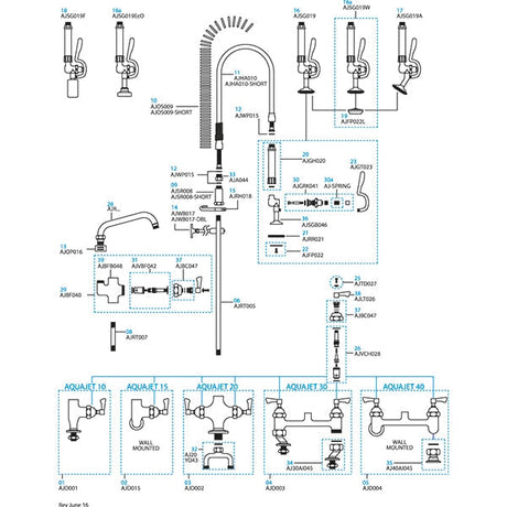 AQUAJET Pre-Rinse Spray Gun AJSG019 JD Catering Equipment Solutions Ltd