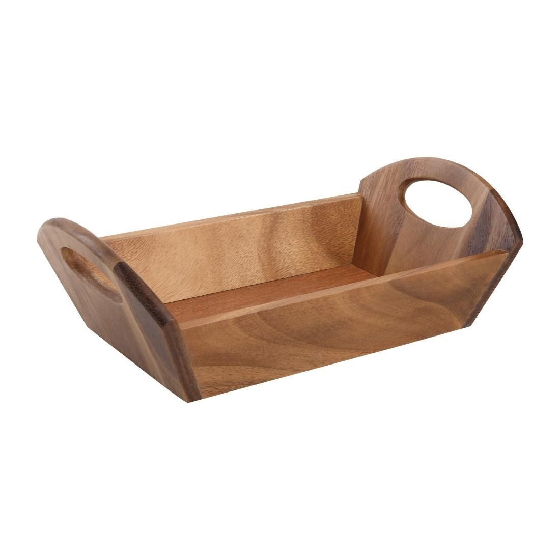 Acacia Wood Bread Basket with Handles JD Catering Equipment Solutions Ltd