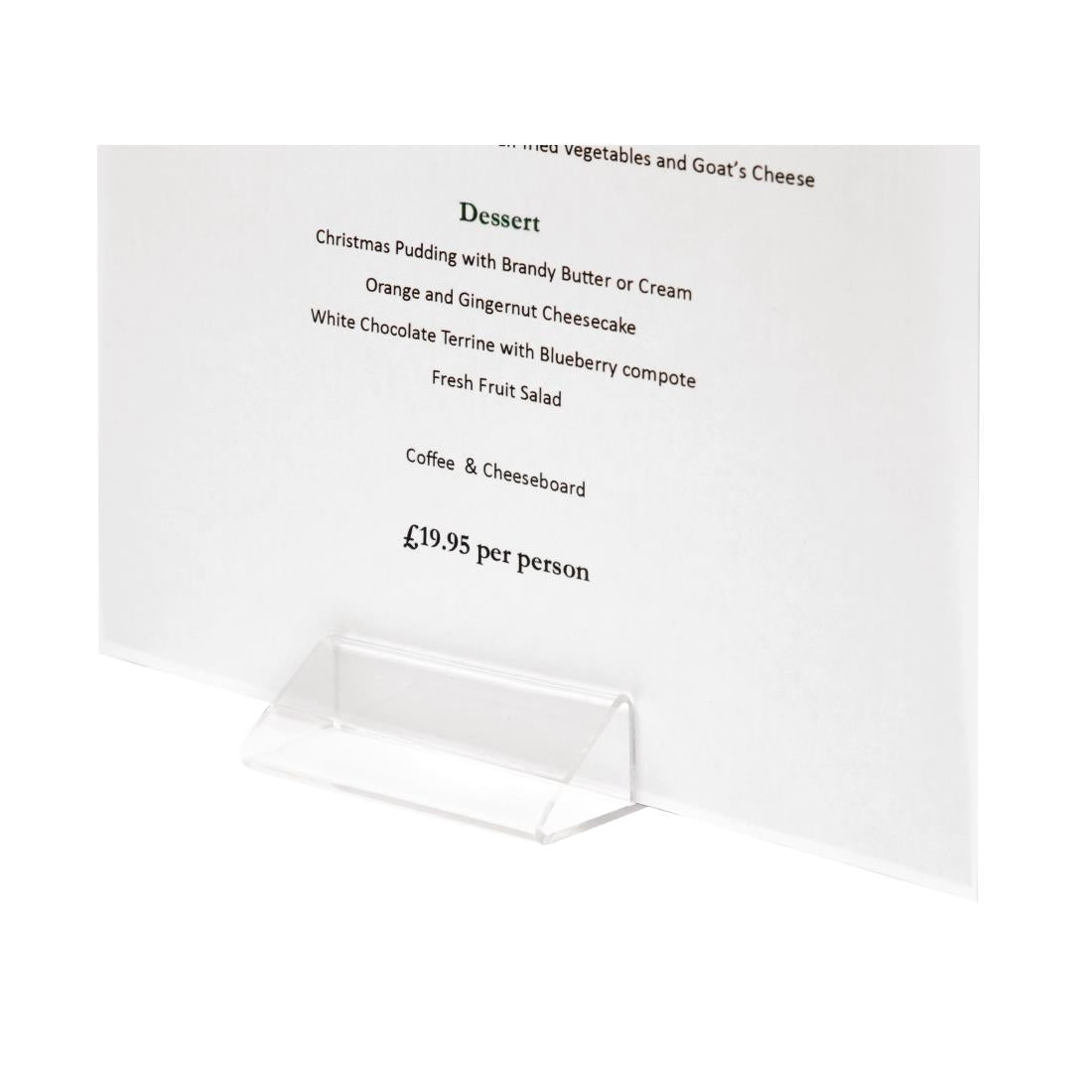 Acrylic Triangle Menu Holder JD Catering Equipment Solutions Ltd