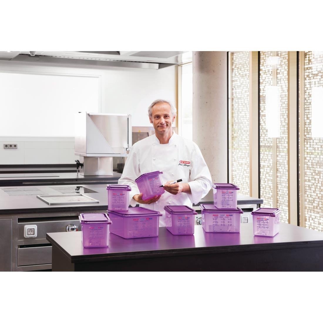 Araven Allergen Polypropylene 1/6 Gastronorm Food Container Purple 2.6L JD Catering Equipment Solutions Ltd