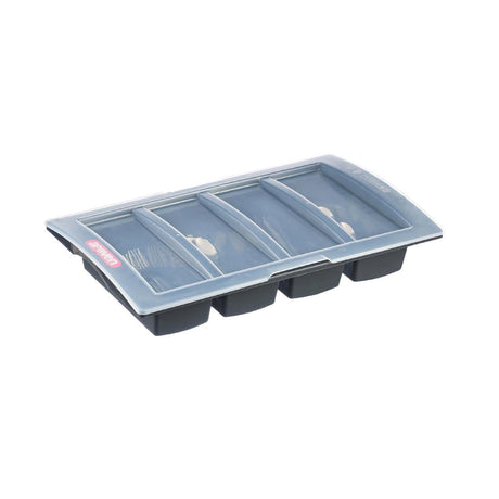 Araven Dark Grey Cutlery Tray with Lid CH934 JD Catering Equipment Solutions Ltd