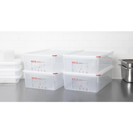 Araven Polypropylene 1/1 Gastronorm Food Storage Box 21Ltr (Pack of 4) JD Catering Equipment Solutions Ltd