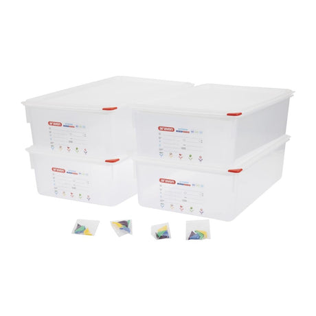 Araven Polypropylene 1/1 Gastronorm Food Storage Box 21Ltr (Pack of 4) JD Catering Equipment Solutions Ltd