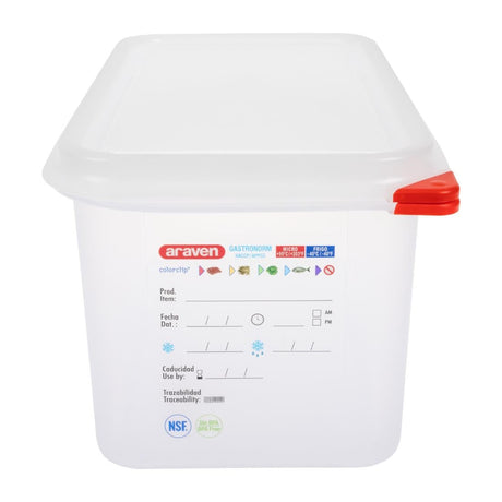 Araven Polypropylene 1/3 Gastronorm Food Container 6Ltr (Pack of 4) JD Catering Equipment Solutions Ltd