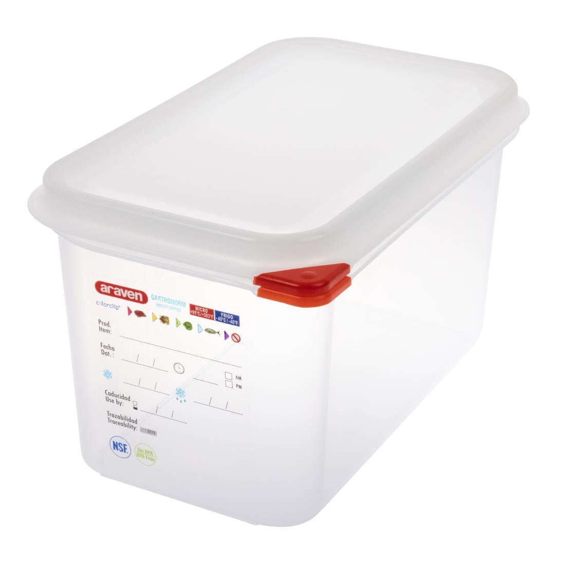 Araven Polypropylene 1/4 Gastronorm Food Containers 4.3Ltr (Pack of 4) JD Catering Equipment Solutions Ltd