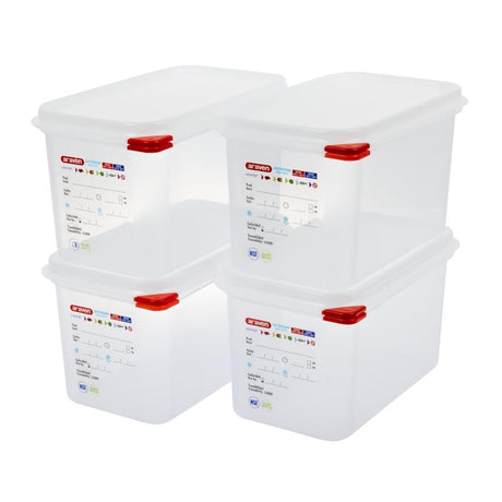 Araven Polypropylene 1/4 Gastronorm Food Containers 4.3Ltr (Pack of 4) JD Catering Equipment Solutions Ltd