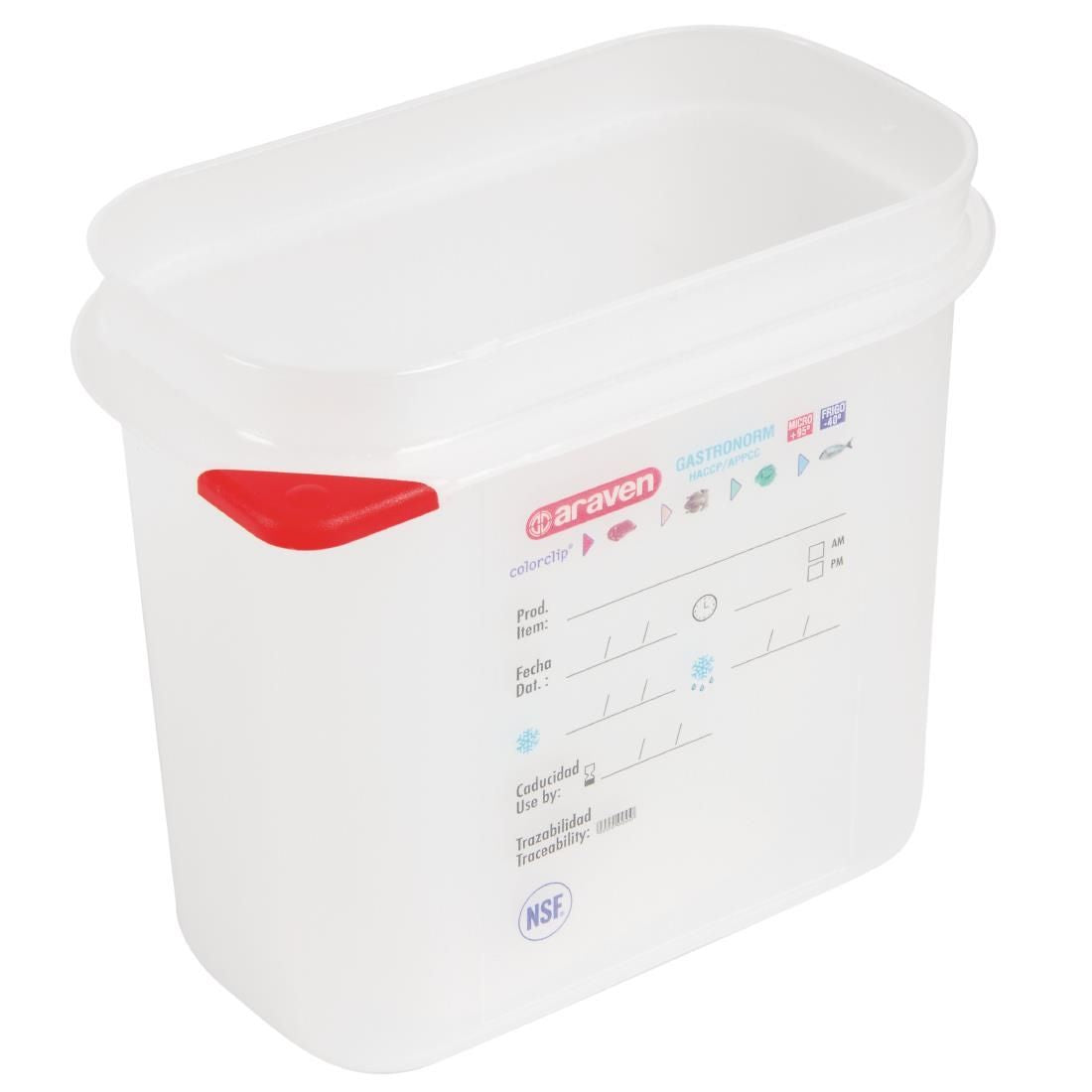 Araven Polypropylene 1/9 Gastronorm Food Storage Container 1.5Ltr (Pack of 4) JD Catering Equipment Solutions Ltd