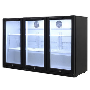 Arctica Triple Hinged-Door Bottle Cooler - Black JD Catering Equipment Solutions Ltd