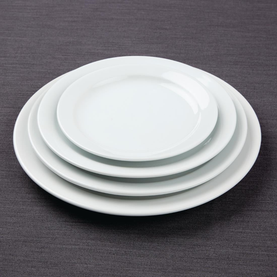 Athena Hotelware Narrow Rimmed Plates 205mm (Pack of 12) JD Catering Equipment Solutions Ltd