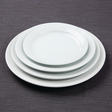 CF362 Athena Hotelware Narrow Rimmed Plates 205mm (Pack of 12) - JD Catering Equipment Solutions Ltd
