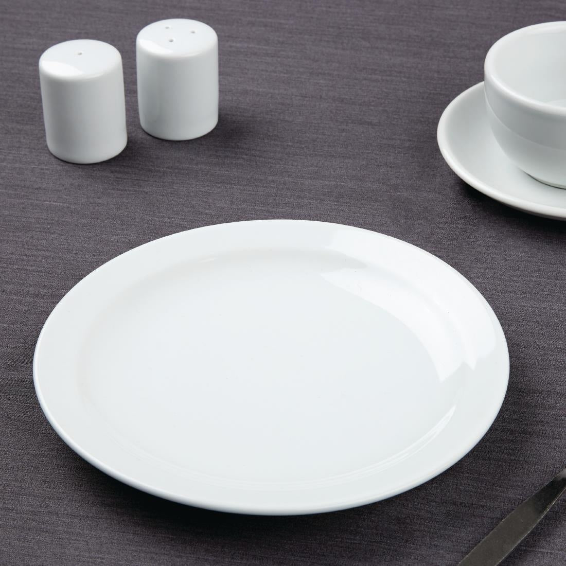 Athena Hotelware Narrow Rimmed Plates 205mm (Pack of 12) JD Catering Equipment Solutions Ltd
