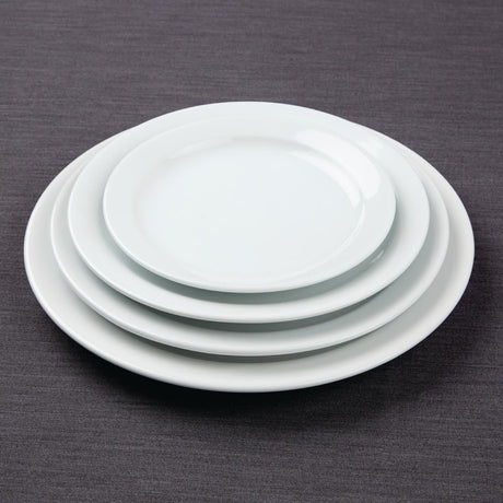 Athena Hotelware Narrow Rimmed Plates 226mm (Pack of 12) JD Catering Equipment Solutions Ltd