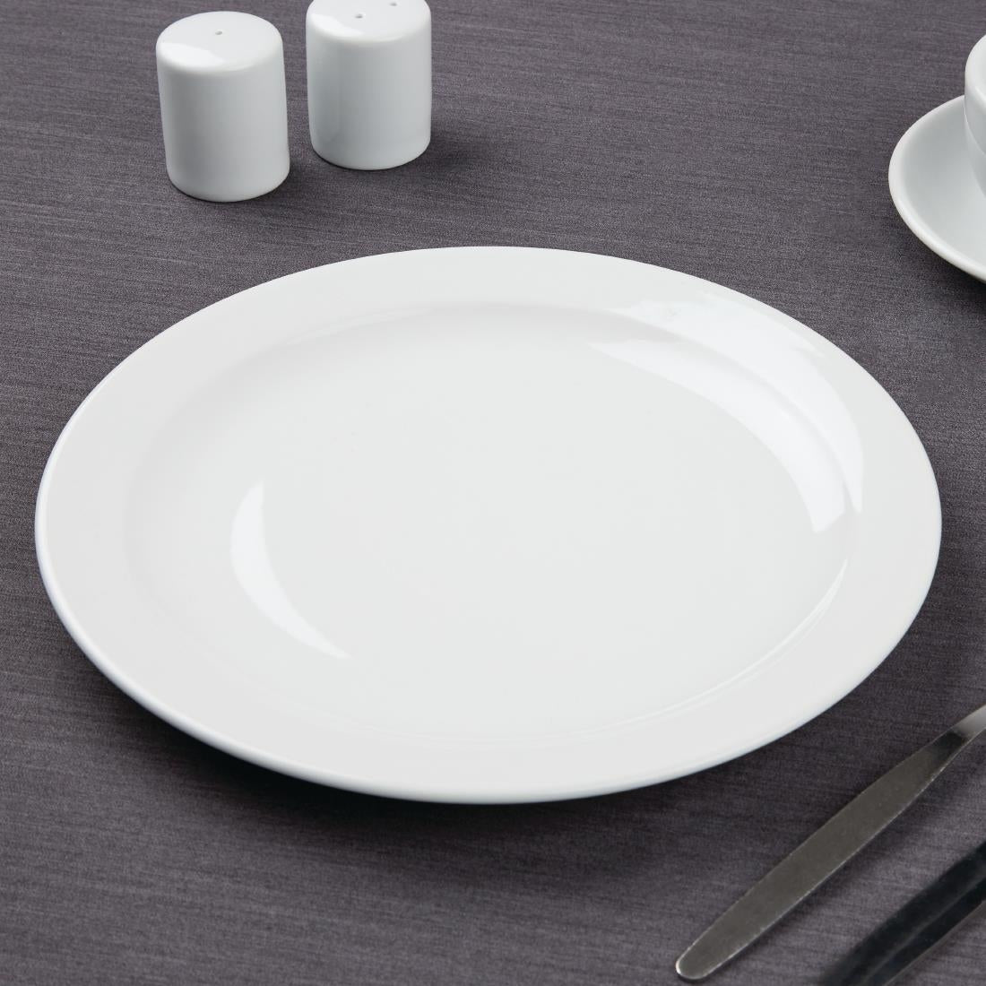 Athena Hotelware Narrow Rimmed Plates 254mm (Pack of 12) JD Catering Equipment Solutions Ltd