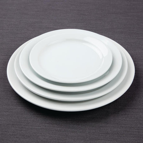 Athena Hotelware Narrow Rimmed Plates 254mm (Pack of 12) JD Catering Equipment Solutions Ltd