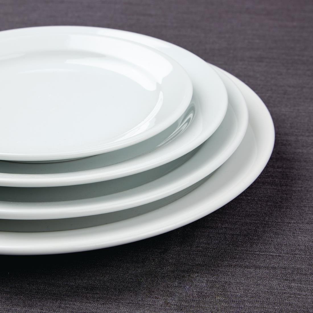 Athena Hotelware Narrow Rimmed Plates 254mm (Pack of 12) JD Catering Equipment Solutions Ltd