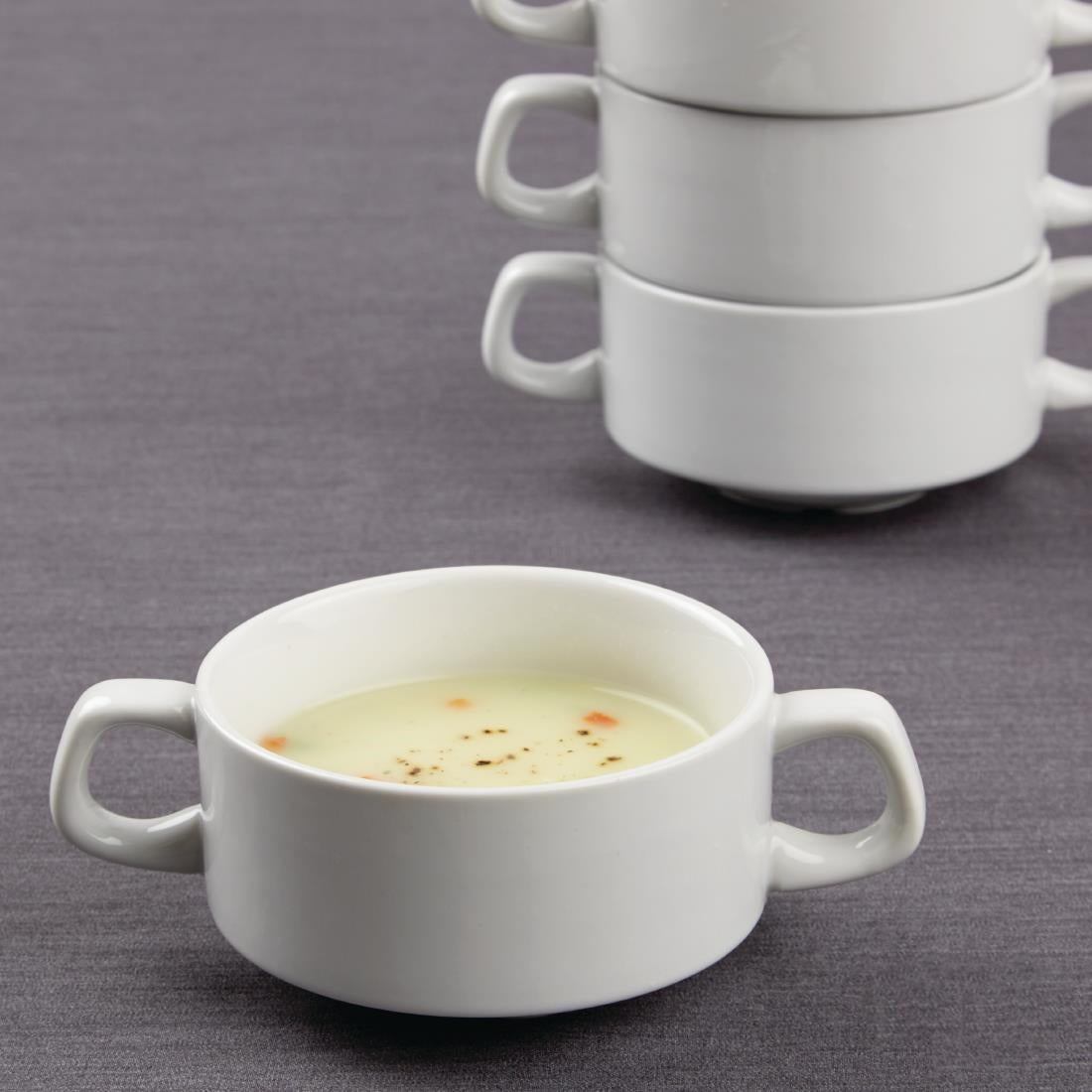 Athena Hotelware Stacking Soup Bowls 160mm 290ml (Pack of 12) JD Catering Equipment Solutions Ltd