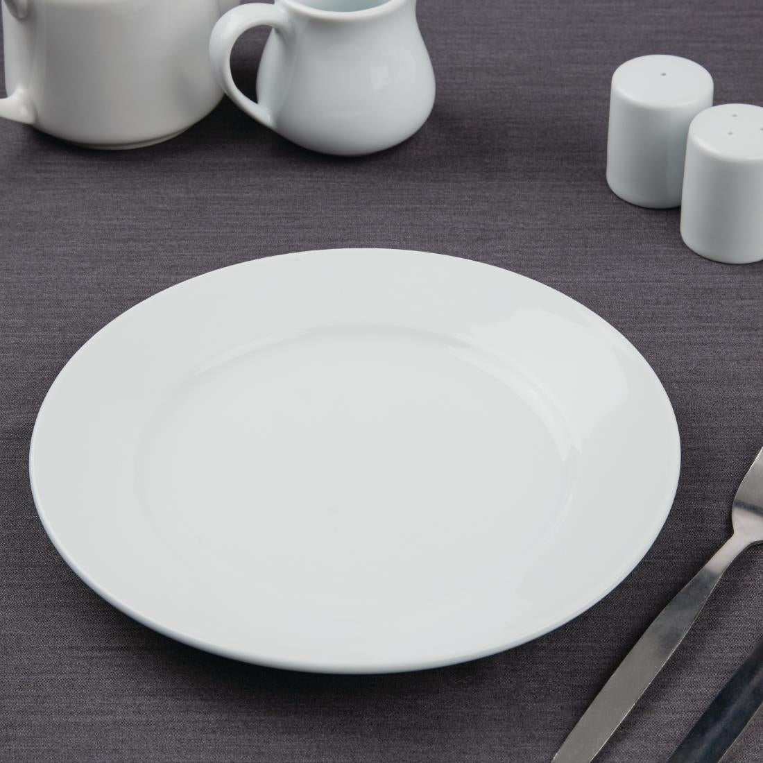 Athena Hotelware Wide Rimmed Plates 228mm (Pack of 12) JD Catering Equipment Solutions Ltd