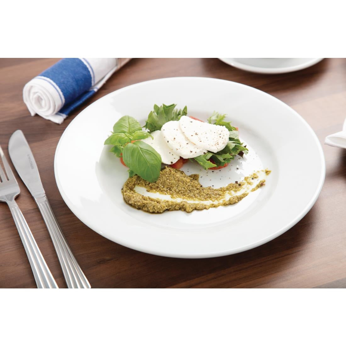 Athena Hotelware Wide Rimmed Plates 254mm (Pack of 12) JD Catering Equipment Solutions Ltd