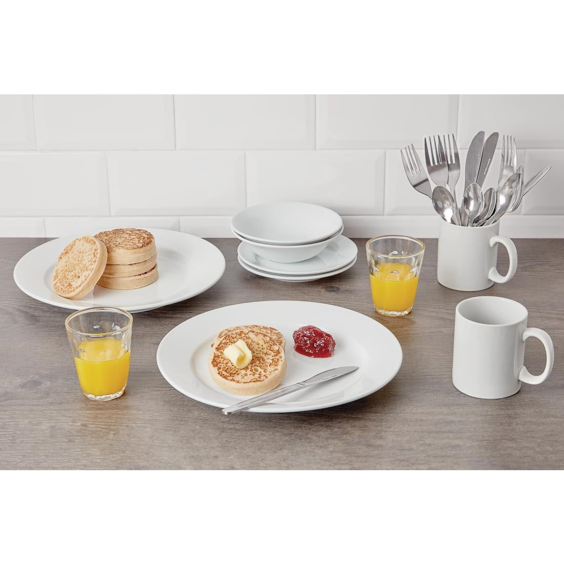 Athena Hotelware Wide Rimmed Plates 280mm (Pack of 6) JD Catering Equipment Solutions Ltd