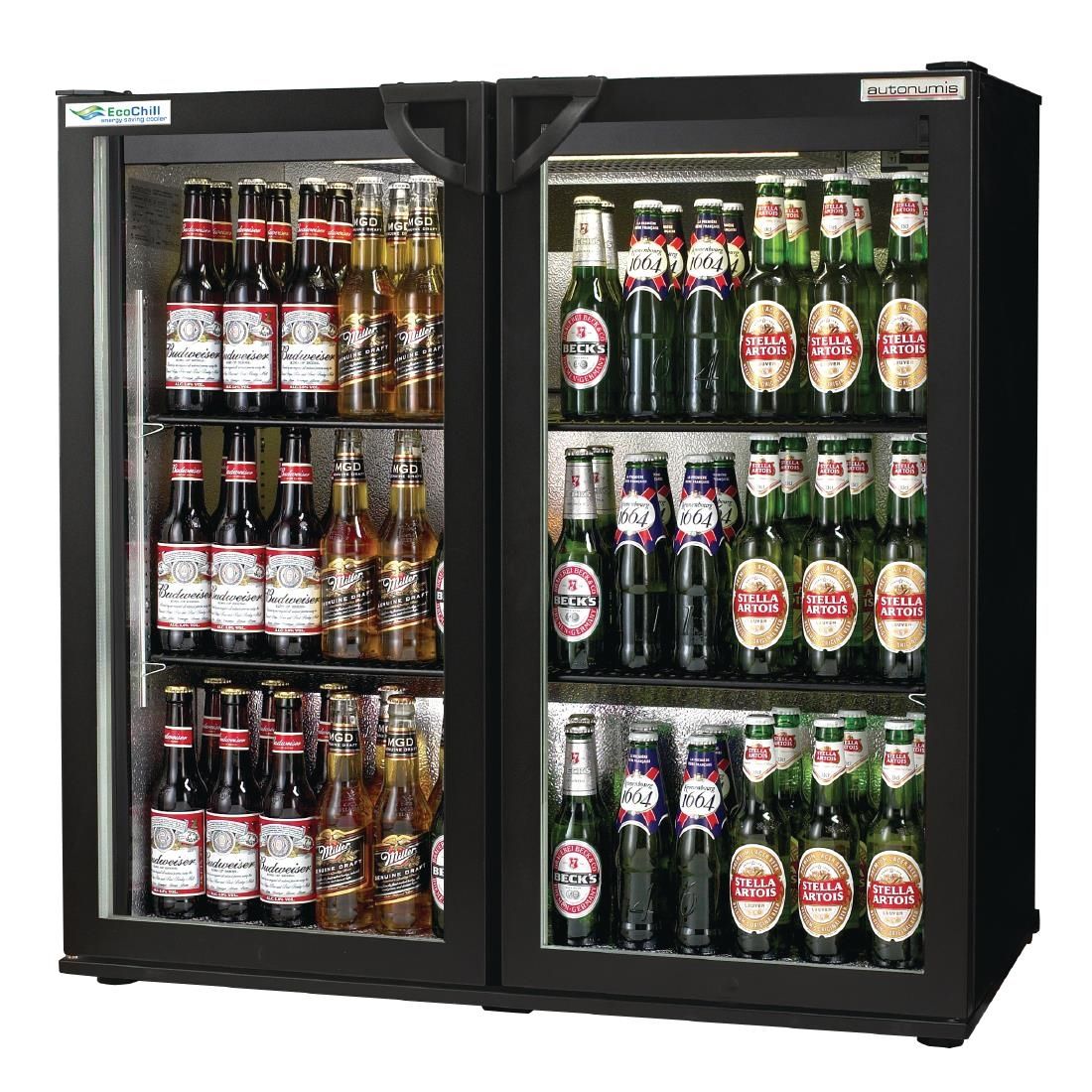 Autonumis EcoChill Double Hinged Door 3Ft Back Bar Cooler Black A215189 JD Catering Equipment Solutions Ltd