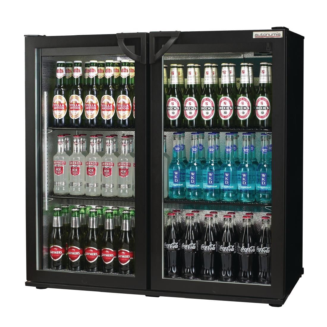Autonumis Popular Double Hinged Door 3Ft Back Bar Cooler Black A215179 JD Catering Equipment Solutions Ltd