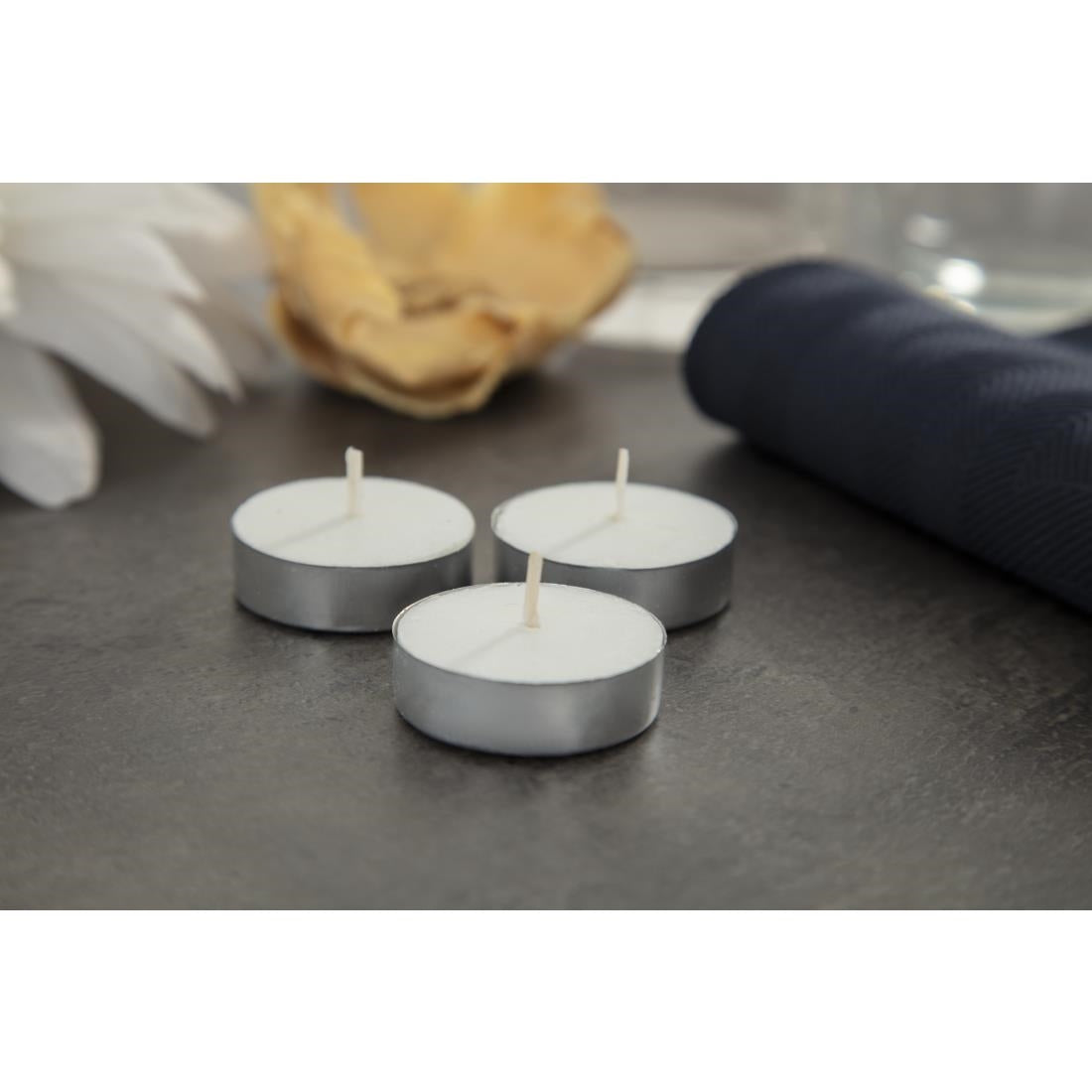 (Availability 22/02/24) GF448 Olympia 4 Hour Tealights (Pack of 100) JD Catering Equipment Solutions Ltd