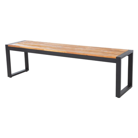 (Available 12/1/24) DS158 Bolero Acacia Wood and Steel Industrial Benches 1600mm (Pack of 2) JD Catering Equipment Solutions Ltd