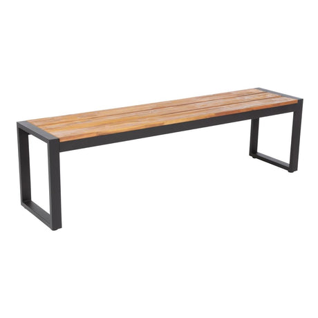 (Available 12/1/24) DS158 Bolero Acacia Wood and Steel Industrial Benches 1600mm (Pack of 2) JD Catering Equipment Solutions Ltd