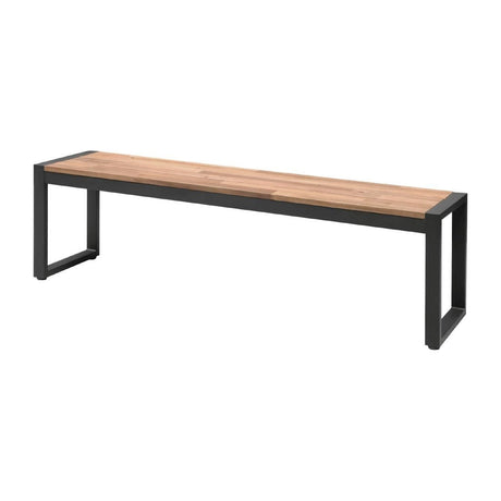 (Available 12/1/24) DS158 Bolero Acacia Wood and Steel Industrial Benches 1600mm (Pack of 2) JD Catering Equipment Solutions Ltd