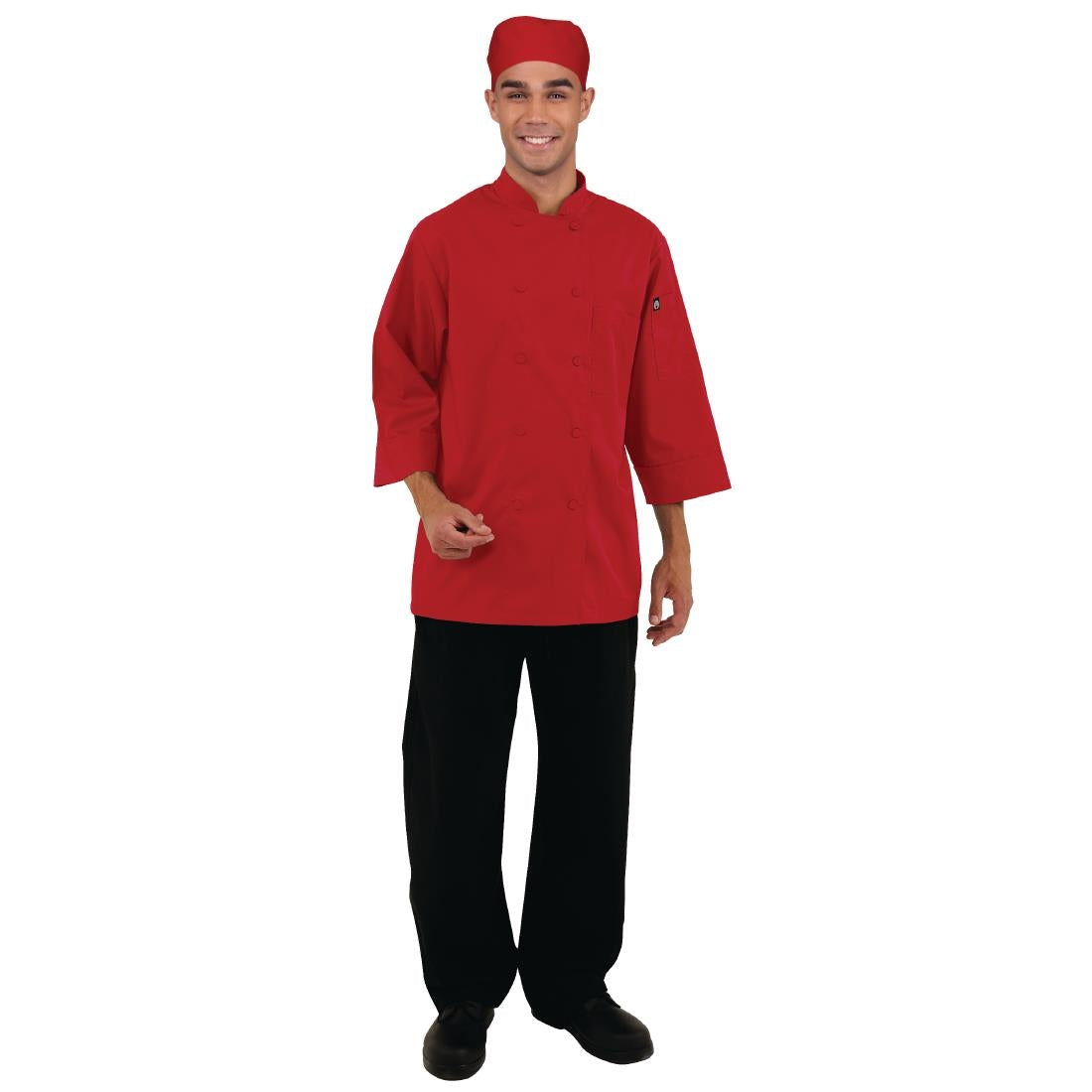 B106-S Chef Works Unisex Chefs Jacket Red S JD Catering Equipment Solutions Ltd