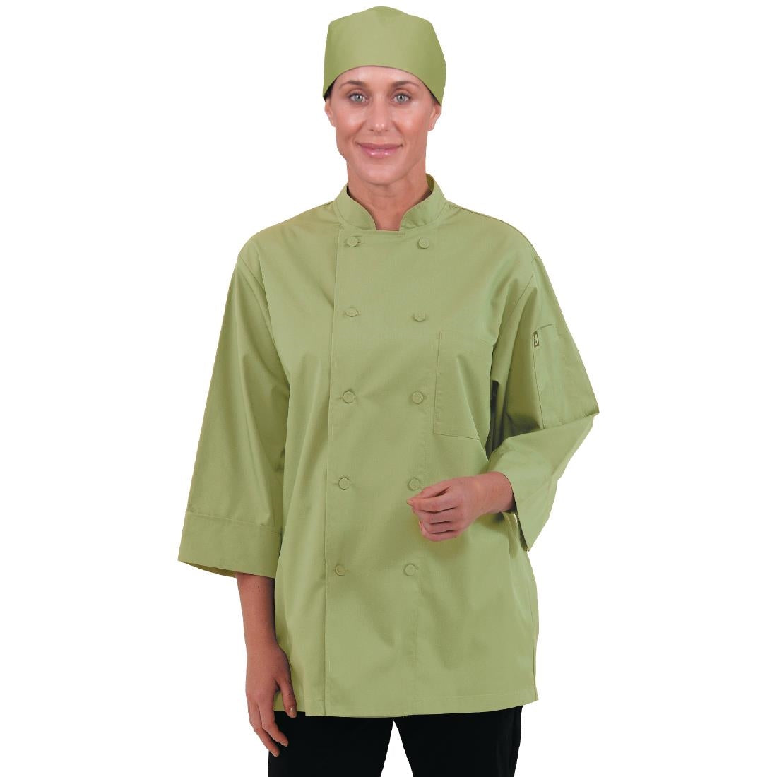 B107-M Chef Works Unisex Chefs Jacket Lime M JD Catering Equipment Solutions Ltd
