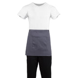 B157 Whites Short Bistro Apron Charcoal JD Catering Equipment Solutions Ltd