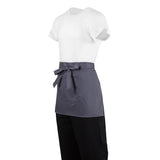 B157 Whites Short Bistro Apron Charcoal JD Catering Equipment Solutions Ltd