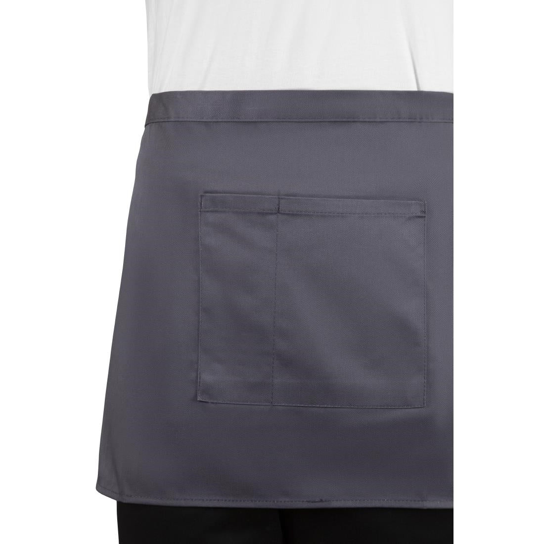B157 Whites Short Bistro Apron Charcoal JD Catering Equipment Solutions Ltd