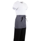 B157 Whites Short Bistro Apron Charcoal JD Catering Equipment Solutions Ltd