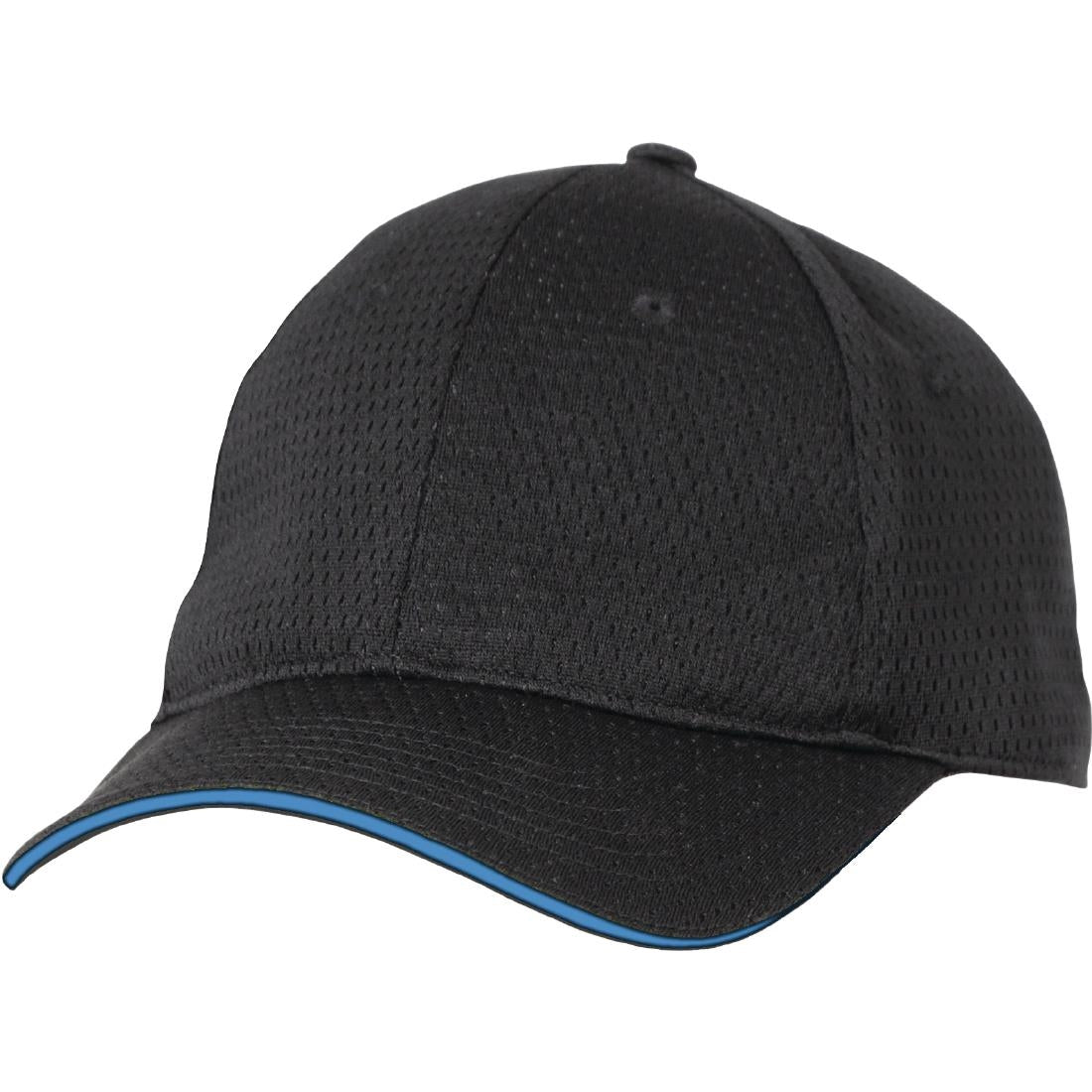 B171 Chef Works Cool Vent Baseball Cap Black with Blue JD Catering Equipment Solutions Ltd