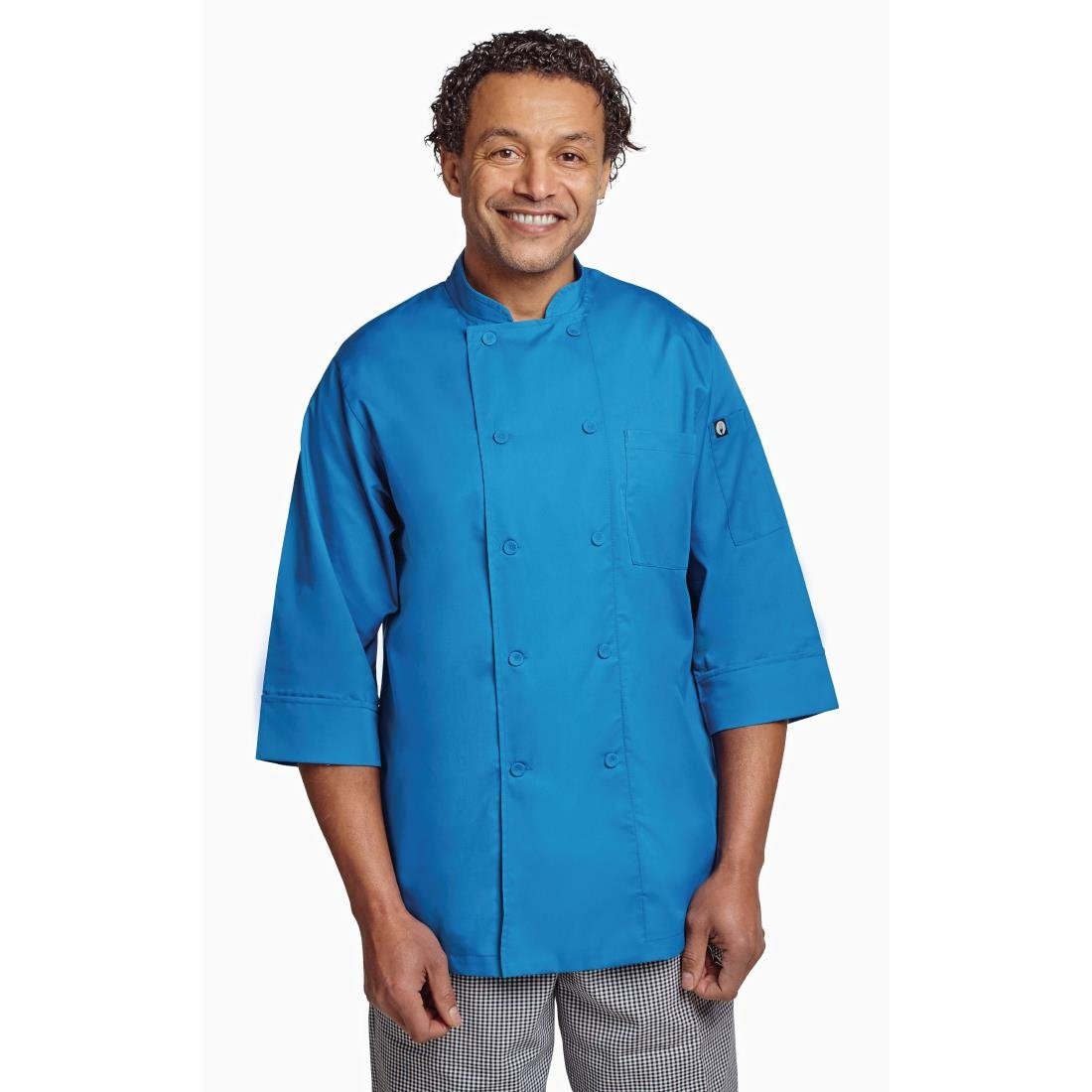 B178-XS Chef Works Unisex Chefs Jacket Blue XS JD Catering Equipment Solutions Ltd